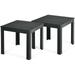 Gymax 2PCS Wooden Square Side End Table Patio Coffee Bistro Table Indoor Outdoor Black