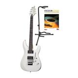 Schecter C-6FR Deluxe 6-String Electric Guitar with Stand and Learning Book