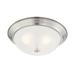 Designers Fountain 15 inch 3-Light Satin Platinum Interior Flush Mount Ceiling Light with Etched Glass Shade 1257L-SP-W