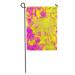 SIDONKU Neon Floral Tropical Pattern Yellow Palm Trees on Camouflage Pink Garden Flag Decorative Flag House Banner 28x40 inch