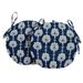 Vargottam Indoor/Outdoor Round Bistro Chair Cushions Block Print 15-Inch Bistro Chair Pads Waterproof Seat Chair Cushion For Home/Office- Set Of 2 (Royal Blue)