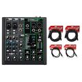 Mackie ProFX6v3 6-Channel Pro Effects Mixer w/USB ProFX6 v3+XLR+1/4 Cables