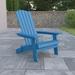 BizChair Commercial All-Weather Poly Resin Indoor/Outdoor Folding Adirondack Chair in Blue