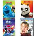 Children s 4 Pack DVD Bundle: Monsters vs. Aliens Kung Fu Panda Trolls World Tour Home Alone 1