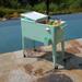 Permasteel 80-Qt Classic Outdoor Steel Patio Cooler on Wheels Beverage Rolling Cart Mint