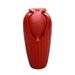 Teamson Home Indoor/Outdoor Contemporary Glazed Contoured Vase Water Fountain with LED Lights Red