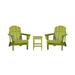 3-Piece Outdoor Patio Adirondack Chairs with Side Table Set Lime