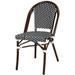 Source Furniture Paris Resin Wicker Patio Dining Side Chair in Black & White