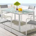 Modway Raleigh 59 Outdoor Patio Aluminum Dining Table in White