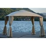 Hassch Quality Double Tiered Grill Canopy Outdoor Bbq Gazebo Tent With Uv Protection Beige