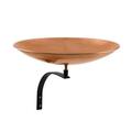 Polished Copper Birdbath with Wall Mount Bracket