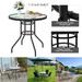 NEW ARRIVAL- Goorabbit Patio furniture outdoor dining table Round Toughened Glass Table Yard Garden(31.5x31.5x28.3 Black)