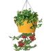 Enameled Galvanized Steel Strawberry Herb & Floral Hanging Planter Saffron