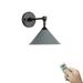 FSLiving 1-Lamp Battery Run 55 Lumens LED Wall Light Remote Control Dimmable Grey Metal Wall Sconce Vintage Style Adjust Angle Light Fixture for Loft-Easy to Installï¼ŒBattery Not Included