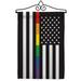 Us Rainbow Thin Line Garden Flag Set Pride 13 X18.5 Double-Sided Yard Banner