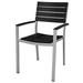 Source Furniture Vienna Aluminum Frame Patio Dining Arm Chair in Black