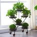 6 Pots Heart Shaped Plant Flower Stand Metal Plant Holder Shelf Indoor Garden Black 6 Pots Wrought Iron Plant Stand Flower Rack Holder Indoor Outdoor Plant Heart Shaped Flower Stand For Garden Black