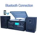 Boytone BT-28SPB Bluetooth Record Player Turntable with AM/FM Radio Cassette Player CD Player