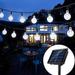 Solar String Lights 33 Feet 60 LED Outdoor Crystal Balls Waterproof Globe Fairy Lights 8 Modes Decoration Light for Patio Lawn Garden Wedding Party Home Yard Lawn Holiday (Cool White)