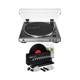 Audio-Technica AT-LP60X Belt-Drive Stereo Turntable (Gunmetal) with Cleaner Kit