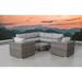 Living Source International 8-piece Rattan Sectional Set with Cushion in Gray