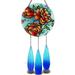 CoTa Global Circle Garden Flowers Wind Chime - Handmade Glass & Metal Chime Colorful Flowers Hanging Home Decor Gift Indoor & Outdoor Cute Nature Art Decoration For Porch Patio & Garden - 21.7