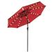 Henmomu 9ft Aluminum Patio Umbrella w/ 32 LEDs Red Umbrellas & Shade