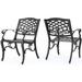 Noble House Sarasota Aluminum Patio Dining Arm Chair in Shiny Copper (Set of 2)