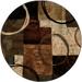 Avalon Home Hamlet Round Abstract Contemporary Area Rug Brown