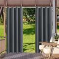 SHANNA Indoor/Outdoor Curtains - Grommet Top Waterproof Windproof Privacy Blackout Drapes for Garden Porch Gazebo Patio Dark Gray 52*94 in 2 Panel