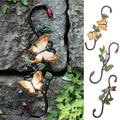 Cheer.US Heavy Duty Cast Iron S Butterfly Hooks -Decorative Metal Plant Hooks Hanger Brackets for Garden Hanging Planters Pots Wind Chimes Basket Indoor Outdoor Painted Hooks