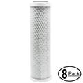 8-Pack Replacement for Crystal Quest CQE-CT-00108 Activated Carbon Block Filter - Universal 10 inch Filter for CRYSTAL QUEST Mega Double Filter system - Denali Pure Brand