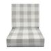 RSH DÃ©cor Indoor Outdoor Foam Deep Seating Cushion Set 23â€� x 24â€� x 5â€� Seat and 23â€� x 19â€� x 3â€� Back Grey Buffalo Plaid