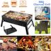 LELINTA Charcoal Grill Portable Folding BBQ Grill Stainless Steel Folding Charcoal Barbecue Grill BBQ Charcoal Grill for Outdoor Cooking Camping Picnics Beach