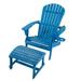 Earth Collection Adirondack Chair and Ottoman Set Sky Blue