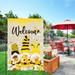 Summer Welcome Bee Gnome Garden Flag Vertical Double Sided Holiday Party Yard Outdoor Decoration 12 x 18 Inch