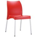 31.5 Red and White Stackable Outdoor Patio Armless Dining Chair