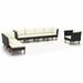 8 Piece Garden Set Poly Rattan and Eucalyptus Wood Black