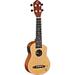 Ortega Guitars RU5CE-SO Bonfire Series Soprano Ukulele with Tortoise Binding and Laser Etching with Built-in Electronics & Cutaway