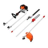 SESSLIFE Gas Powered Weed Eater 4 IN 1 Lawn Edger 52CC 2-Cycle Full Crankshaft Lawn Edger with Hedge Trimmer Gas Pole Saw Grass Trimmer and Brush Cutter TE3203