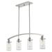 Kira Home Rayne 33 4-Light Modern Farmhouse Arched Island Light Seeded Glass Shades + Brushed Nickel Finish