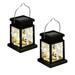 Rirool Outdoor Solar Lanterns Waterproof Hanging Lights Decorative Solar Landscape Light with Retro Design Warm White LED Fairy Lights for Yard Garden Patio Tabletop Desk Decoration Pack of 2