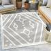 Well Woven Indoor/Outdoor Area Rug 7 10 x 10 6 Mali Grey Moroccan Tribal