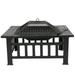 SuperDeal Hearth Wood Charcoal Burning Fire Pit BBQ Bonfire Stove Fireplace 32 Square