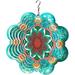 FONMY 3D Stainless Steel Wind Spinner- 6 inch Multi Color Mandala Flower