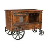 Coast to Coast Massen 2-Door Wine Cart Trolley 35 H x 48 W x 23 D Warm Brown Mango