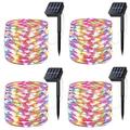 Macgin 4pcs Solar Fairy String Light 72ft 200 LED Copper Wire Lights with 8 Lighting Modes Waterproof Solar Starry Lights for Outdoor Patio Yard Trees Wedding Party Decoration Multicolor