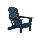 Westin Outdoor Patio Folding Adirondack Chair HDPE Plastic Navy Blue