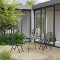 Andoer 3 Piece Garden Dining Set Steel Anthracite