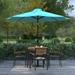 Merrick Lane Teal 9 Round UV Resistant Outdoor Patio Umbrella With Height Lever And 33Â° Push Button Tilt